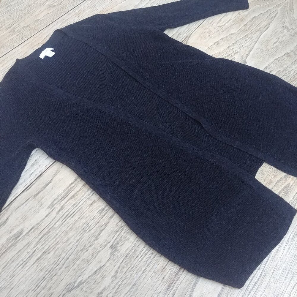 J Jill black knit linen open front cardigan sweater Small Petite